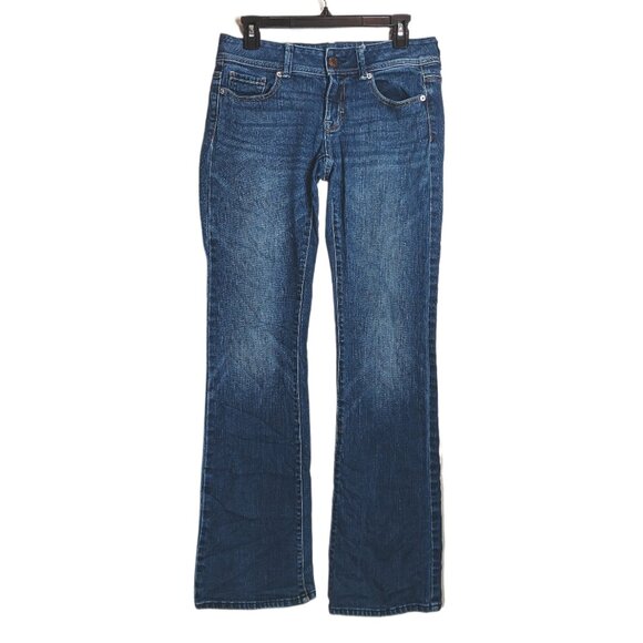 American Eagle Original Bootcut Jeans Womens 4 Tall Medium Wash Low Rise Stretch - Picture 1 of 4